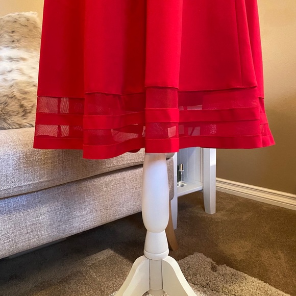 Calvin Klein Peplum Sheer Paneled Dress - Picture 3 of 6